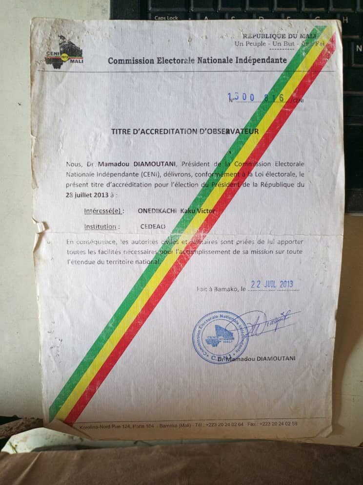 Some ECOWAS ACCREDITATION LETTERS/IDENTIFICATION TAGS